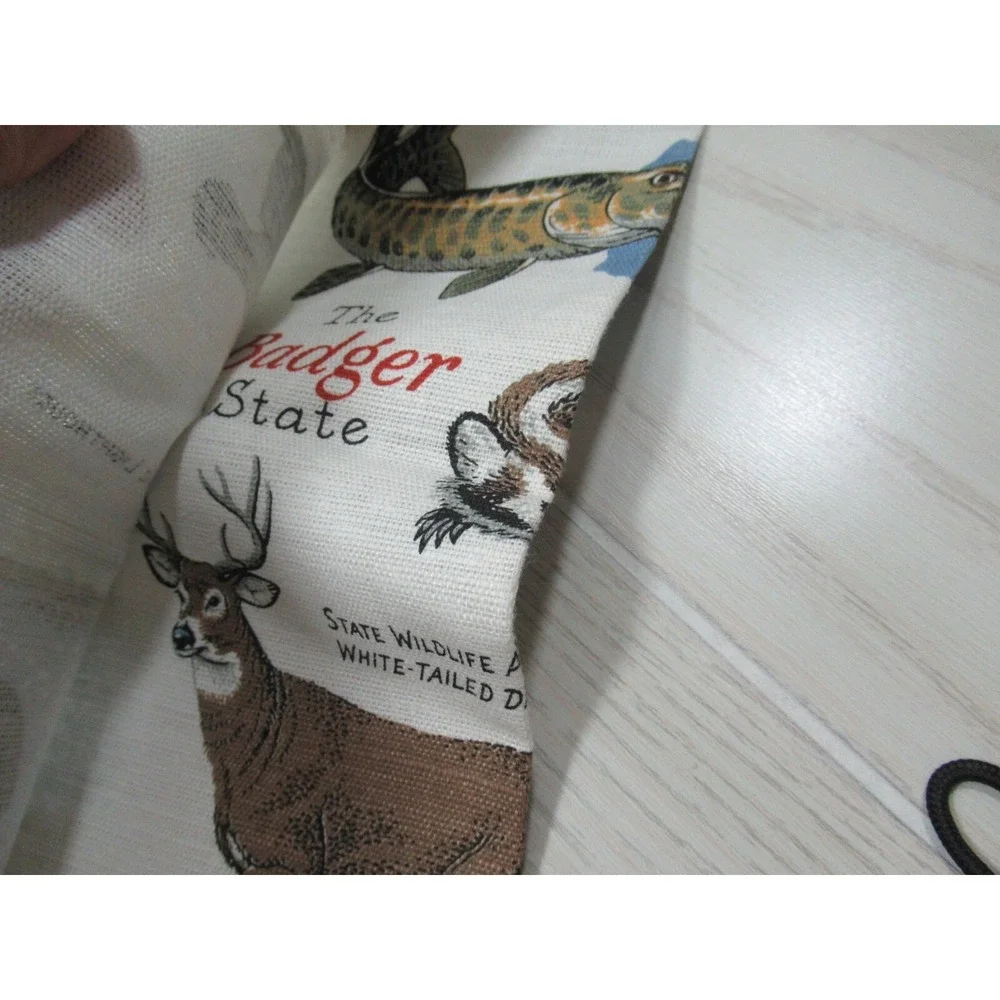Wisconsin souvenir Linen Canvas Kitchen hand Towel Decor‎ Dairy Cow Cheese Dells